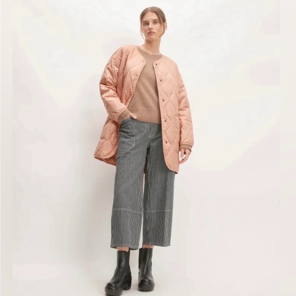 Everlane Pink Quilted Mid-Length Liner Jacket Size Small - Picture 2 of 4